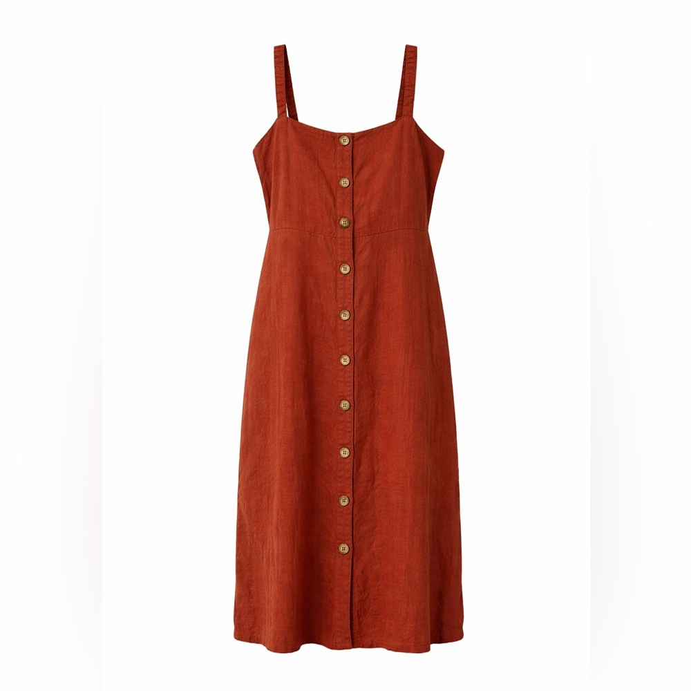 Cotton linen Rust color lulu’s summer dress size XL New with tags - Picture 2 of 6